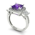 thumbnail image 2 of 3.005 ctw 3 Stone Anniversary Ring for Women | Princess Cut Natural Amethyst | Hyperallergenic Solid 18K White Gold, 2 of 5