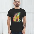 thumbnail image 3 of Tee Hunt You Only Live Once T-Shirt Cute Neon Dolphin Dean Russo Art Men's Tee, Black, X-Large, 3 of 5