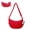 Red, variant on Quilted Puffer Crossbody Handbag Crescent Shaped Hobo Bag With Side Pockets
