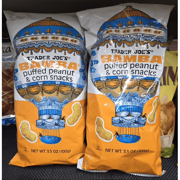 Trader Joe's BAMBA puffed peanut & corn snacks 3.5oz 100g (2 Bags)