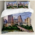 thumbnail image 3 of Modern Duvet Cover Set Twin Size, Austin Texas American City Bridge over the Lake Skyscrapers USA Downtown Picture, Decorative 2 Piece Bedding Set with 1 Pillow Sham, Multicolor, by Ambesonne, 3 of 3