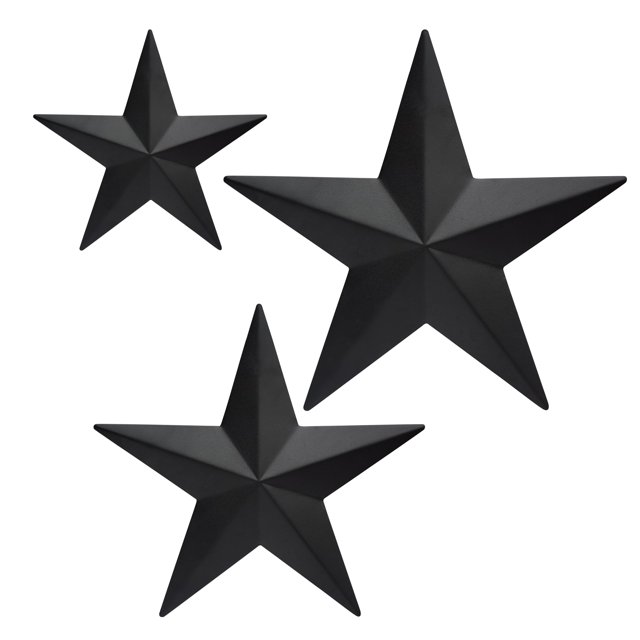 Estrella decorativa de pared JoyEvy 6, 9 pulgadas, 12 pulgadas, hierro negro, rústico, vintage