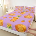 thumbnail image 4 of Erosebridal Cute Animals Capybara Bed Sheets For Capybara Lovers,Orange Flowers Blossom King Sheets For Kids 4-Piece, 4 of 6