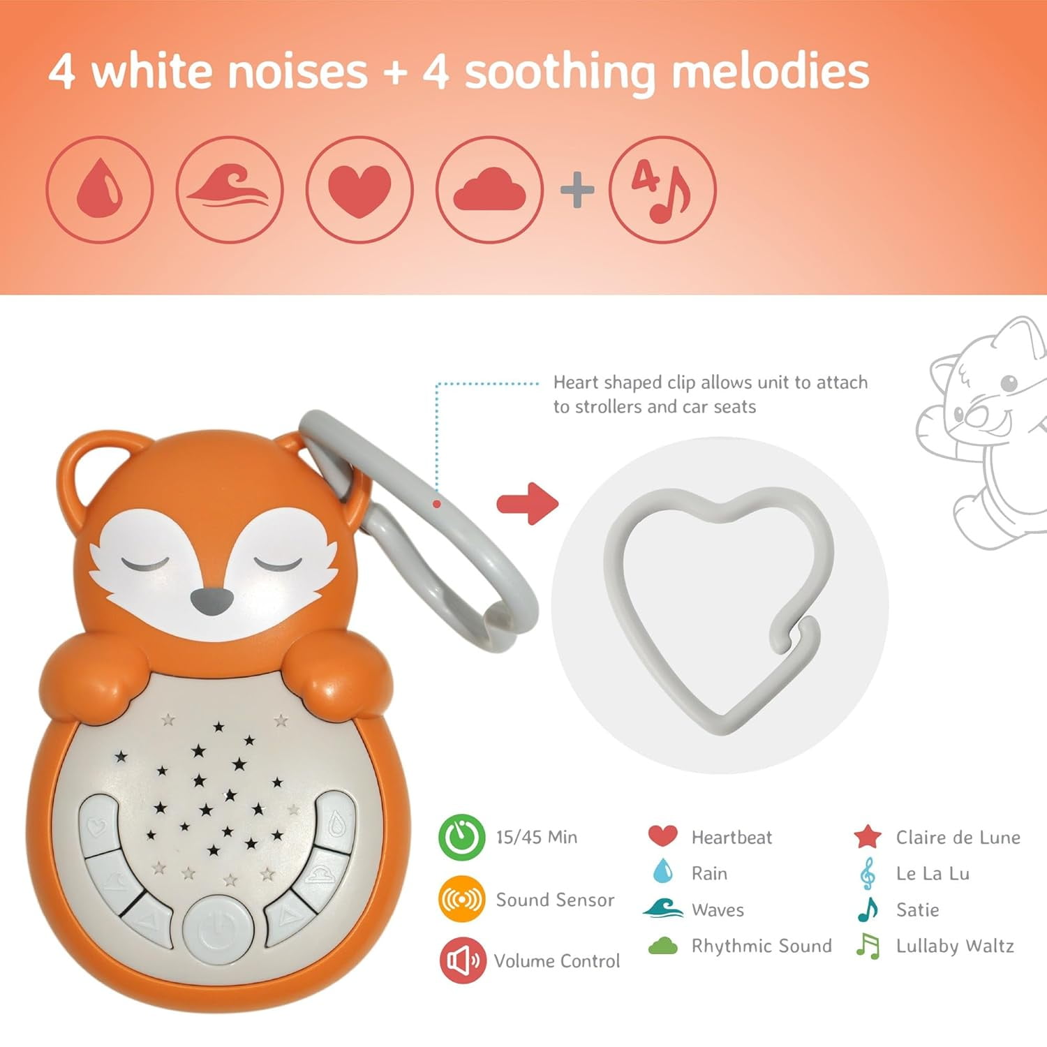 Cloud B - Sweet Dreamz On the Go - Fox Sound Soother, Nightlight