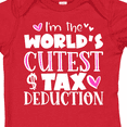 thumbnail image 4 of Inktastic I'm the Worlds Cutest Tax Deduction Pink Hearts Boys or Girls Baby Bodysuit, 4 of 5