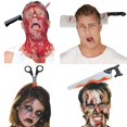 thumbnail image 2 of 1 juego de diadema de cuchillo para la cabeza de Halloween decoración de Horror Haxe tijera diadema suministros para fiesta de Halloween accesorios para cosplay Zombie Decors Feliz Sencillez, 2 of 5