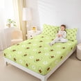 thumbnail image 3 of jejeloiu Cartoon Floral Blossom Full Size Sheets,Green Cute Avocado Bed Sheets For Girls Women 4-Piece, 3 of 6