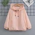 thumbnail image 4 of Girls' Sun Protection Jackets Lightweight Comfy Casual Fashion Outwear Hooded Full Zip Coat With Pockets (3-4 Years, Pink), 4 of 7