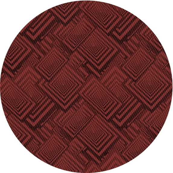 Ahgly Company Machine Washable Indoor Square Transitional Red Area Rugs, 3' Square