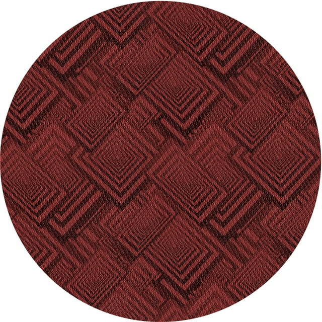 Ahgly Company Tapis d'Intérieur Lavable en Machine Carré Rouge Transitionnel, 3 Pieds Carré