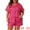 Hot Pink, variant on DARING DIVA Women's Plus Size Single Breasted Short Sleeve Pajamas Set 3X Hot Pink