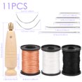 thumbnail image 5 of Leather Sewing Thread Kit 3-Spool 80 Yards Nylon Waxed Thread and Needle Set Heavy Duty Upholstery Thread and Needle Kit with 7 Needles for Home Leather Bags Sofa Repair and Sewing, 5 of 6
