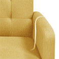 thumbnail image 3 of Topeakmart Modern Fabric Tufted Arm Accent Chair with Rubber Wooden Leg for Living Room, Yellow, 3 of 8