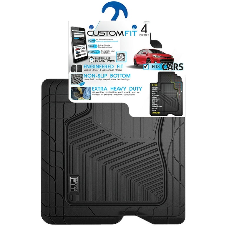 4 pc Universal Fit Rubber Car Mat Set Ridged Heavy Duty All Weather Truck  SUV – EconoSuperStore