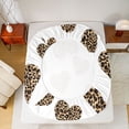 thumbnail image 5 of Feelyou Romantic Love Heart Bed Sheets, Leopard Cheetah Print King Sheets, 4 Pieces, 5 of 7