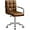 Brown, variant on CQAOE Mid-Back PU Leather Office Chair – Ribbed Executive Task Chair with Arms, Adjustable Height & Swivel, Retro Modern Desk Chair for Home Office Workstation (Blue)