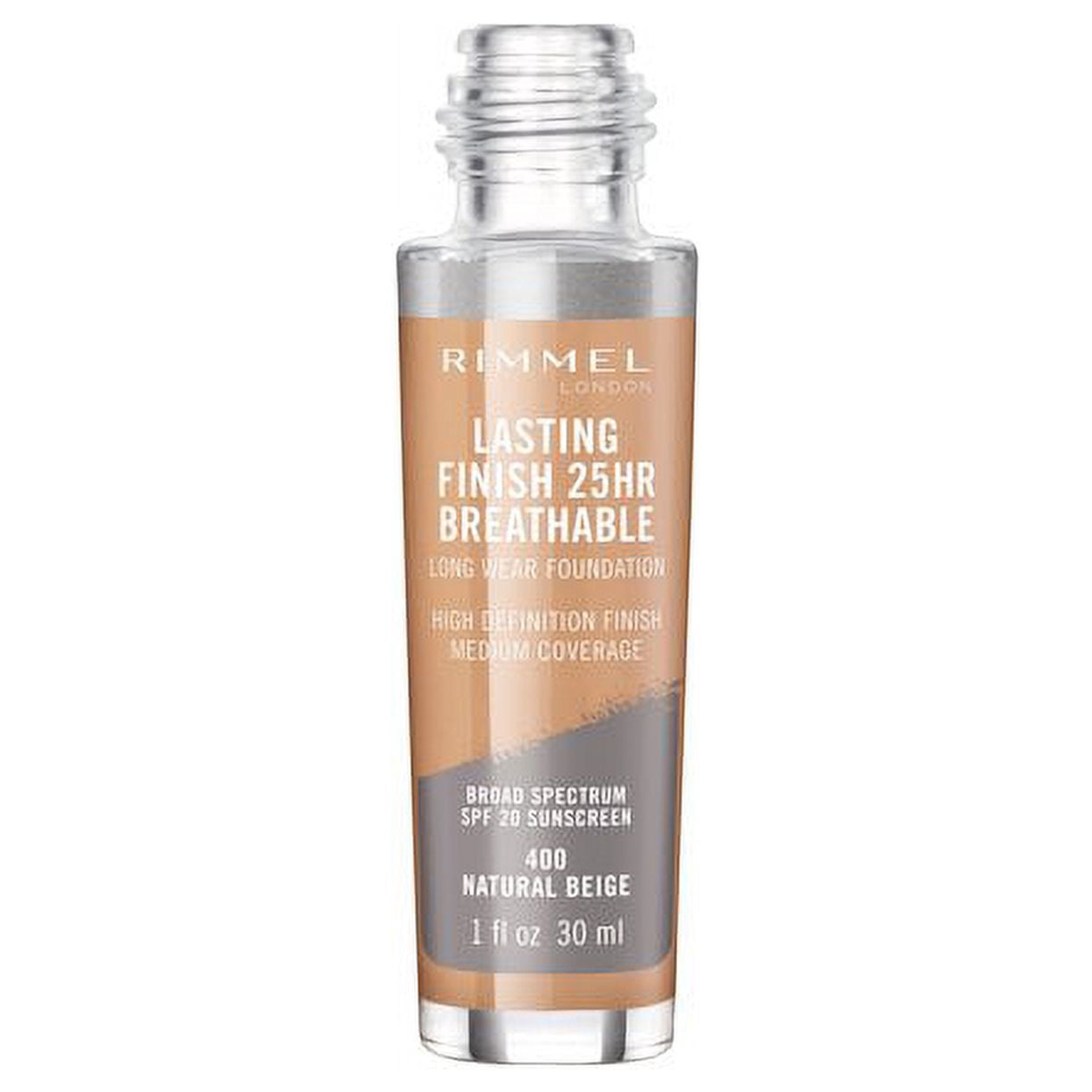 Rimmel London Lasting Finish 25HR Breathable Foundation, Natural Beige, 1 oz