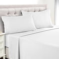 thumbnail image 3 of Lux Decor Collection Twin Bed Sheets Set 4 Piece - 16 Inch Deep Pocket Microfiber Sheets - White, 3 of 11