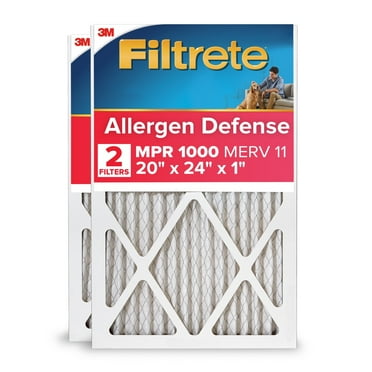 Filtrete 20x24x1 HVAC Furnace Air Filter, MPR 1000 MERV 11, Allergen Defense, 2 Pack