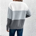 thumbnail image 6 of Women's Striped Sweater Boat Neck Colorblock Knitted Sweater Casual Long Sleeve Pullover Fashion Sweater Top, 6 of 8