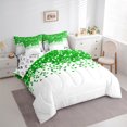 thumbnail image 3 of Manfei Geometric Artistic Pixel 7-Piece Bedding Comforter Set,Abstract Geometric Buffalo King Bedding Sets,White Green Bed Sheets For Girl Boys,Breathable Home Decor Reversible, 3 of 8