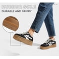 thumbnail image 4 of LUCKY STEP Classic Platform Sneakers Fashion Retro Casual Shoes,Black/White,Womens, 4 of 7