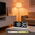 thumbnail image 2 of White Led Digital Wall Clock Large Display With Alarm, Date, Temperature, Adjustable Brightness For Living Room, Bedroom, Office, Store Desk Or Wall Mount, 2 of 6