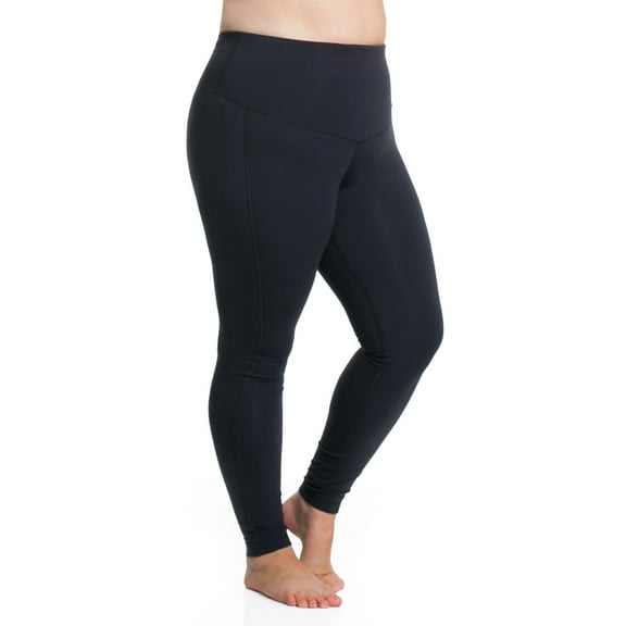 Rainbeau Curves Basic Compression Legging, Women's Plus Black 22/24