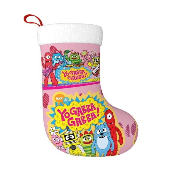 Yo Gabba Gabbaland for Christmas Stocking,Large Xmas Stocking,Holiday and Family Stocking for Fireplace Christmas Holiday Party Decoration