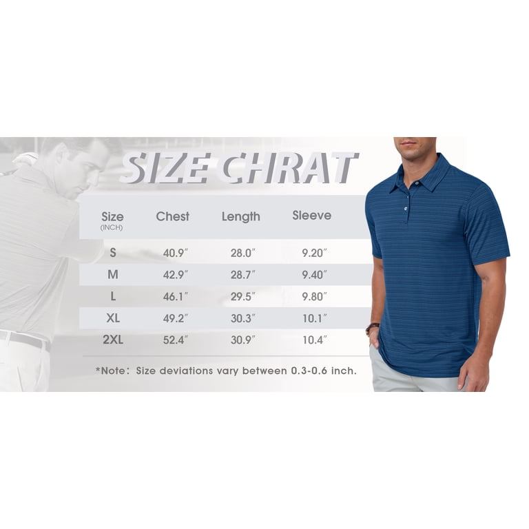 GIRUNS Men's Moisture-Wicking Striped Golf Polo photo 3
