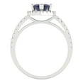thumbnail image 4 of 2.38ct marquise cut blue sapphire 18k white gold halo Bridal Wedding Engagement Promise Anniversary Ring for Women size 4.5, 4 of 7