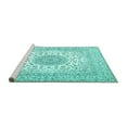 thumbnail image 2 of Ahgly Company Machine Washable Indoor Rectangle Medallion Turquoise Blue Traditional Area Rugs, 3' x 5', 2 of 4