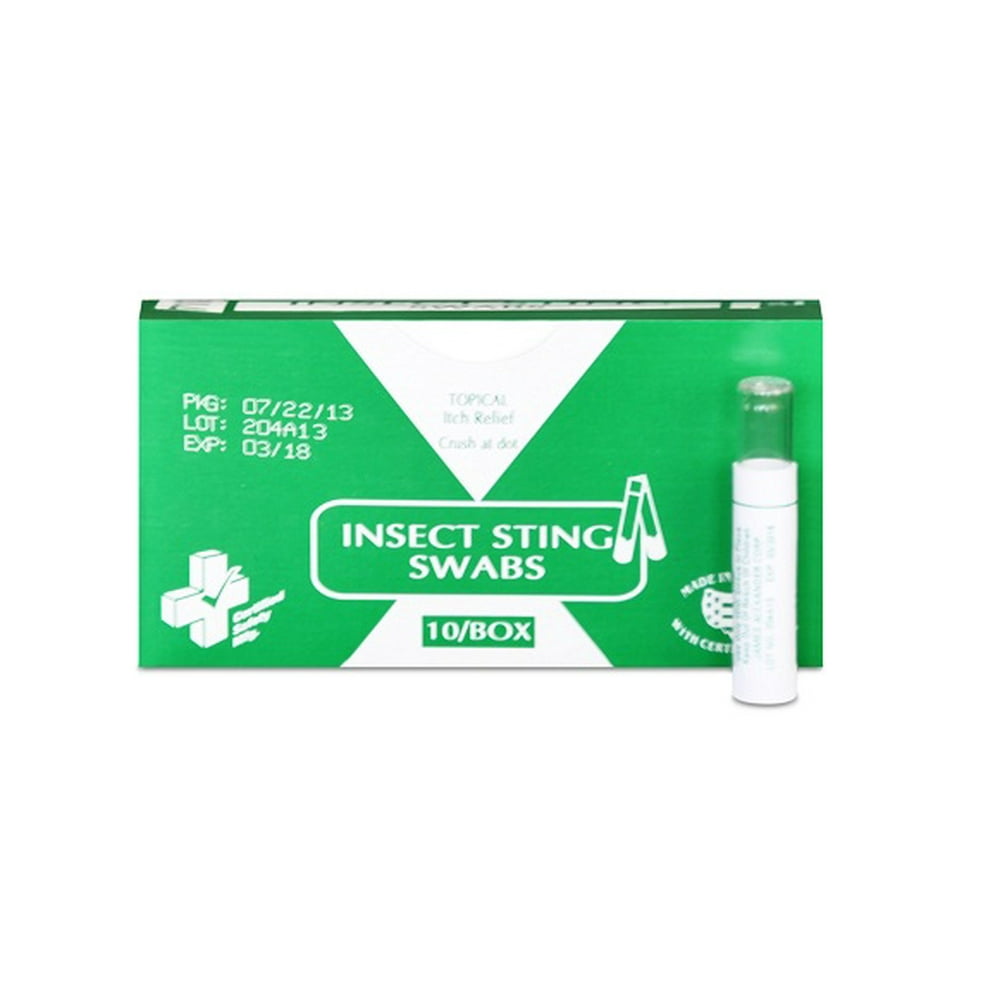 PacKit Brand Insect Sting Swabs with Benzocaine First Aid Kits 10