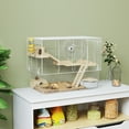 thumbnail image 2 of PawHut Hamster Cage for Hamsters and Gerbils with Food Dish, White, 2 of 10