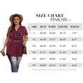 thumbnail image 7 of PINKSIR Plus Size Short Sleeve Henley Shirt for Women Flowy Tunic Tops Loose Fit Pleated Swing Blouse Dark Red 1X-5X, 7 of 7