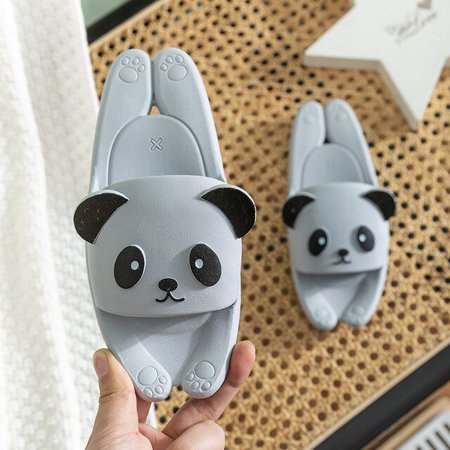 

CoCopeanut Parent child Bathroom Slipper for Women Cute Home Indoor PVC Female Spring Summer Kids Panda Bear Style Floor Sandals Men Flips