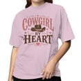 thumbnail image 2 of Smartprints Cowgirl By Heart Western Hat Women's T-Shirt Light Pink, Cotton, S, 2 of 4