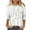 072-White, variant on Ounisa 3/4 Length Sleeve Womens Tops Round Neck Loose Cute Spring Summer Tee Shirts Dressy Casual Print Blouses Tunic