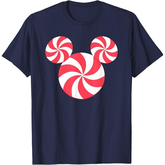 Mickey Mouse Icon Christmas Peppermint Candy Holiday DTG Print Unisex T-Shirt