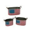 Gerson Set of 3 Nesting Metal Patriotic Flag Containers