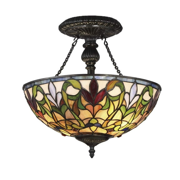 Fine Art Lighting Semi-Flush Mount Tiffany Ceiling Lamp Design Collection-Valentino