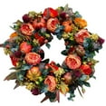 thumbnail image 5 of Fall Decor,12" Fall Peony and Pumpkin Wreath,Fall Wreaths for Front Door, Fall Wreath Autumn Thanksgiving Harvest Festival Decorations Indoor and Outdoor, 5 of 5