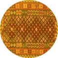 thumbnail image 1 of Ahgly Company Machine Washable Indoor Round Southwestern Yellow Country Area Rugs, 8' Round, 1 of 4