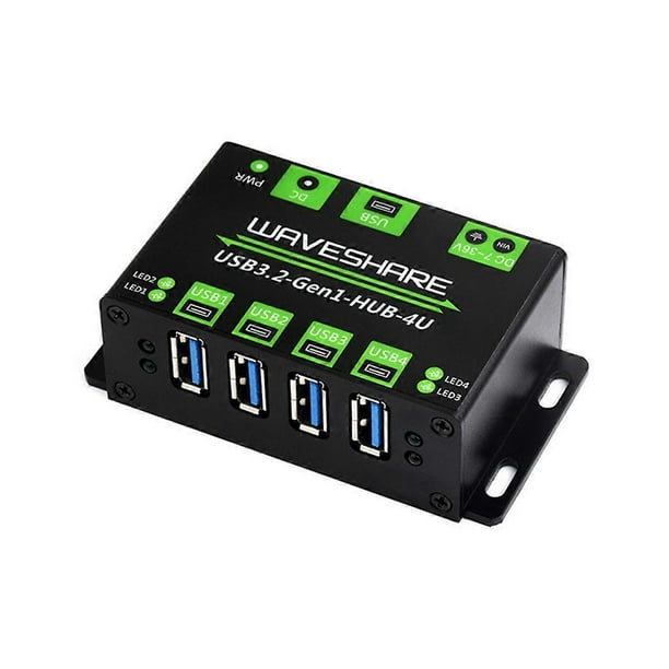 Waveshare USB3.2 HUB 4U Extended 4-Way USB 3.2Gen1 Interface 5Gbps Industrial Grade HUB Adapter Comp