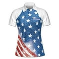 thumbnail image 2 of Custom Name America Flag Glitter Pattern Women's Polo Shirt S-5XL, 2 of 7