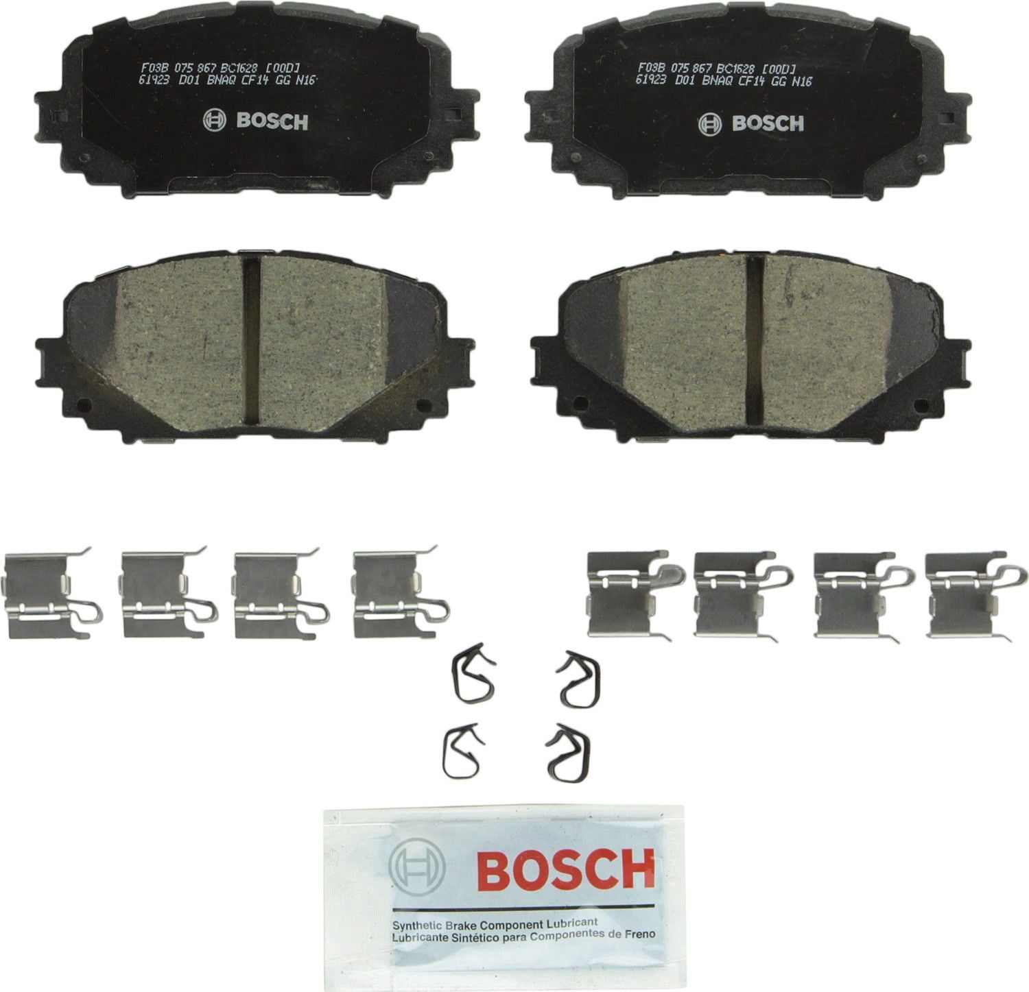 Bosch BC1628 Bosch Quietcast Disc Brk Pads Fits select: 2012-2018 TOYOTA YARIS