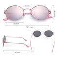 thumbnail image 4 of LotFancy Round Mirrored Sunglasses for Kids, Hippie Steampunk Eyewear with Case,Pink, 4 of 7