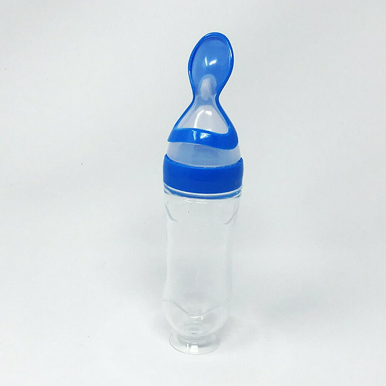 Baby Silicone Squeeze Feeding Bottle Baby Feeder With Spoon Food, Rice –  Kybo's Baby Clothing