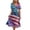 Purple, variant on 250th Anniversary USA Dress for Women - 1776-2026 Patriotic V-Neck Short Sleeve Midi Dress - Splatter Flag Print A-Line Dress for 4th of July Party Vermilion S