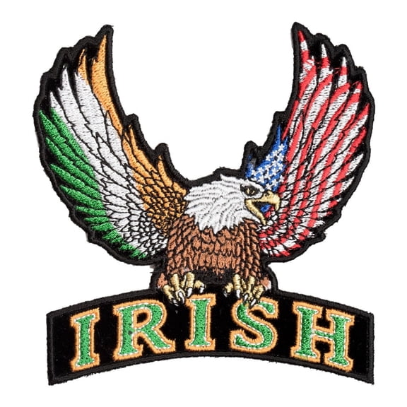 Irish Flag American Eagle & Rocker Patch, Small Size.